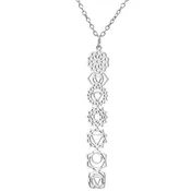 7 Chakras Necklace Silver 316L Stainless Steel Sacred Geometry Pendant