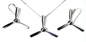 3 Bladed Prop LARGE : Sterling Silver