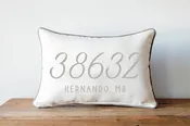 06410 Neutral Zip Code Pillow