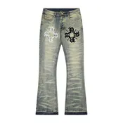 Classic Monogram Stacked Flare Blue Denim