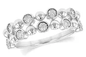 14k White Diamond .16 CTW Champagne Bubbles Ring