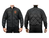 Embroidered Diamond Quilt Jacket – Navy