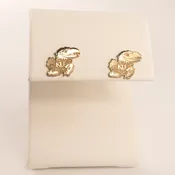10KYG KU Jayhawk Stud Earrings