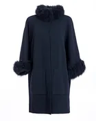 Cashmere Kimono with Cashmere Goat Trim