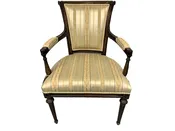 Antique Bergère Chair with Silk Upholstery - Nick's Upholstery