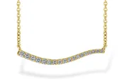 14K Gold Diamond Bar Necklace