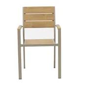 Teak Outdoor Armchair – Aluminum Frame (22" W x 33" H)