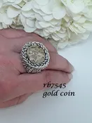 rb7545 - Caviar Ring With Gold Coin Center