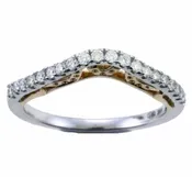14k White/Rose Gold .33 ct tw Matching Diamond Band