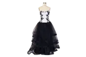 Strapless Beaded Bodice Horsehair Skirt Gown