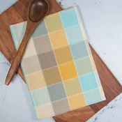 Color Block with Embroidered Border Tea Towel