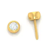 Domed Bezel Set Stud 14kt Earrings .51 T.C.W.