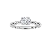 0.5CTW Oval Shaped Lab Grown Diamond (F/VS) Petite Solitaire Engagement Ring in 14K Gold