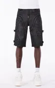 All Black Cross Buckle Shorts