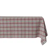 84"L x 60"W Woven Cotton Table Cloth with Plaid Pattern
