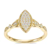 Cherish 10k Yellow Gold Natural Diamond Promise Ring 1/6 ct. tw.