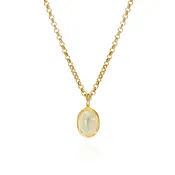 Sterling Silver Opal Pendant with 18K Gold Vermeil