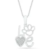 .01ctw Diamond Love Paw Heart Pendant