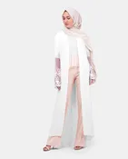 Beautiful Long White Lace Outerwear Kimono #