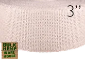 3 Inch Hemp Webbing | 50 Meters Natural Romanian