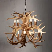 10 Light Bloom Mule Deer Antler Chandelier  AWC-92