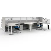 7.5' x 6' Cubicles - Global Compile 4-Person Collab Station (ATWPCZ06)