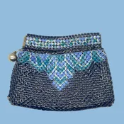 1930s Art Deco Enameled Mesh Purse – Whiting & Davis Style