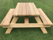 7′ Commercial Master Picnic Table with Attached Seats