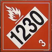10.75" X 10.75", Methanol DOT Placard, Vinyl Label