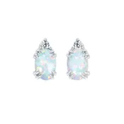 10KT.04CT(2)DIA 6X4OV CREATED OPAL EARS