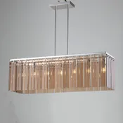 36"W Charette Odeon Linear Amber Crystal Chandelier