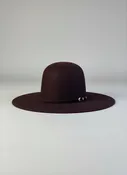 10X BLACK CHERRY 4.5" OPEN/FLAT FELT HAT