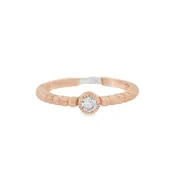 14K Rose Gold 0.10ct Diamond Bezel Women's Wedding Band