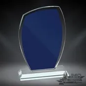 Azure Sail Glass Award on Clear Base