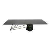 126" Obssedia - Glam Black Ash + Stainless Steel Dining Table