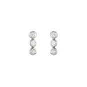 3 Bezel Gemstone Earrings