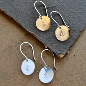 Anchor Earrings - handmade nautical anchor charm earrings in precious metals