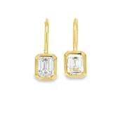 Bezel Set Lab Grown Diamond Drop Earrings | Brilliant Fine + Custom Jewelry