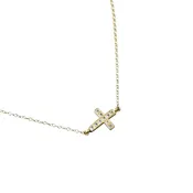 Iris CZ Gold Cross Necklace