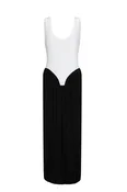 Colorblock Draped Knit Jumpsuit