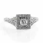 10KW 0.45 CTW Princess-Cut Diamond Engagement Ring