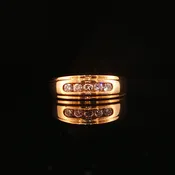 Five-Stone Diamond Channel Set Band in Yellow Gold