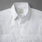 White Broadcloth Short Sleeve Guayabera | 100% Cotton