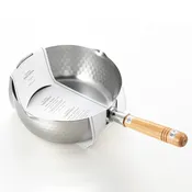 22cm Chrome Stainless Steel Pot, hammered finish