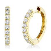 14K Gold 0.45 Carat Diamond Huggie Hoop Earrings
