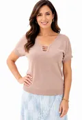 Marilyn's Great Knit V-Neck Cap Sleeve Top