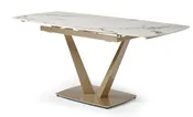 109 - Dining Table - White Gloss / Golden Jade