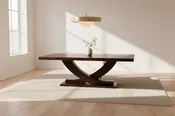 96” Custom Mesquite Wood Top Dining Table with Slide Alder Base