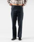 Aaron Levine Cotton Linen Flat Front Pant in Deep Navy