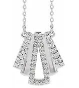 14k White Gold Art Deco-Inspired Diamond Necklace
